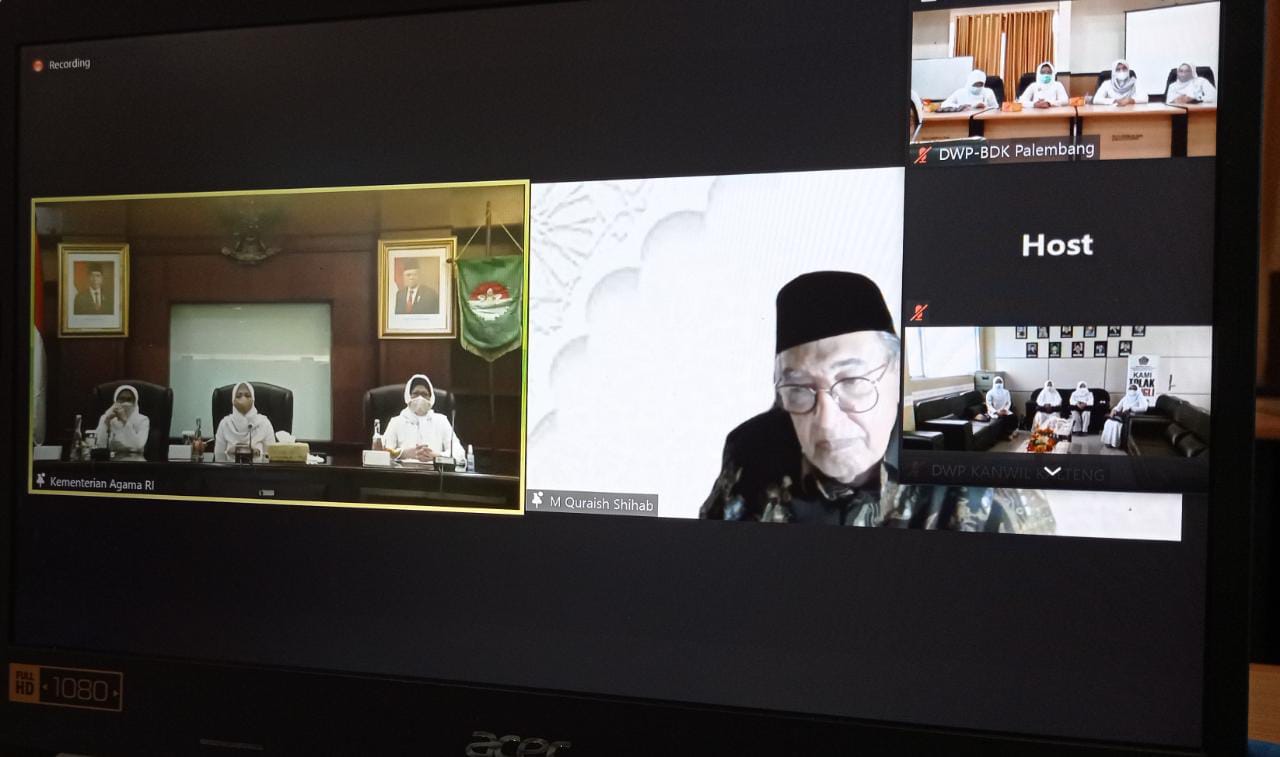 Prof.Dr.Muhammad Quraish Shihab Mengisi Acara Tausyaih Isra Mi’raj DWP Kementerian Agama RI